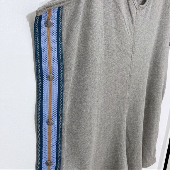 SOLD Free People Movement Gray Romper Varsity Side Snap Stripe Panel Size M NWOT - Picture 2 of 7